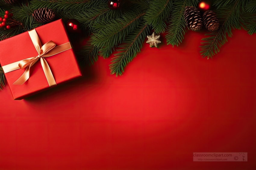 festive greeting background with red and gold christmas decor