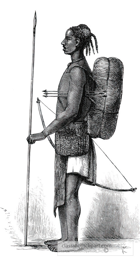 fisherman ready for work in africa historical illustration afric