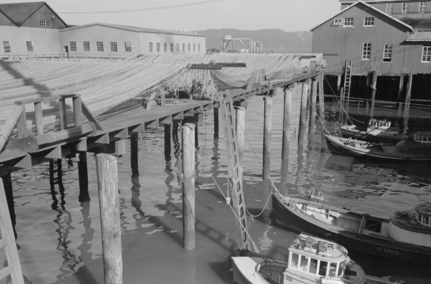 Fishing boats with nets Astoria