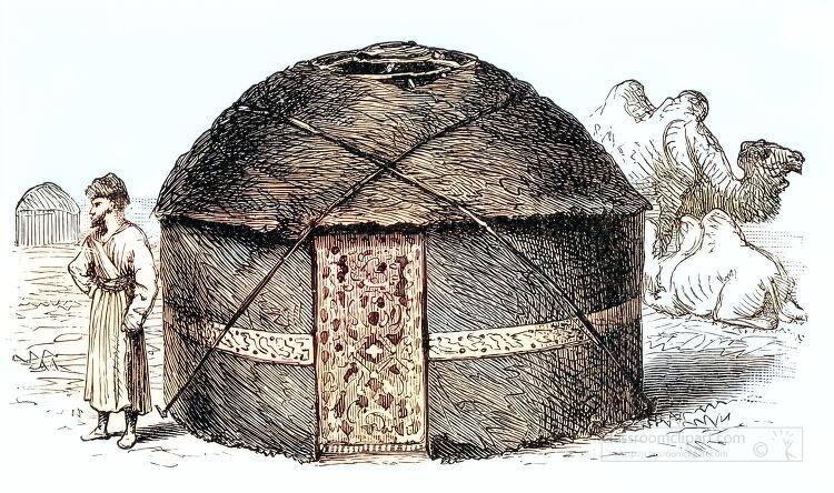 Russia Illustrations-Framework Of Turcoman Tent