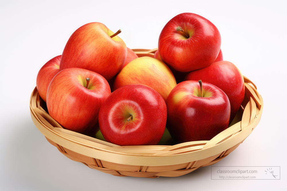 fresh apples in a round basket