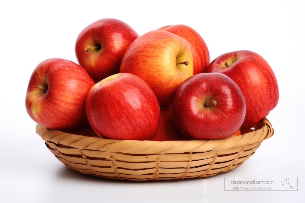 fresh red apples in a basket