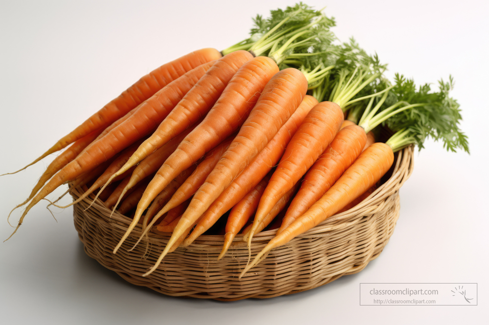 freshly picked garden carrots in a basket