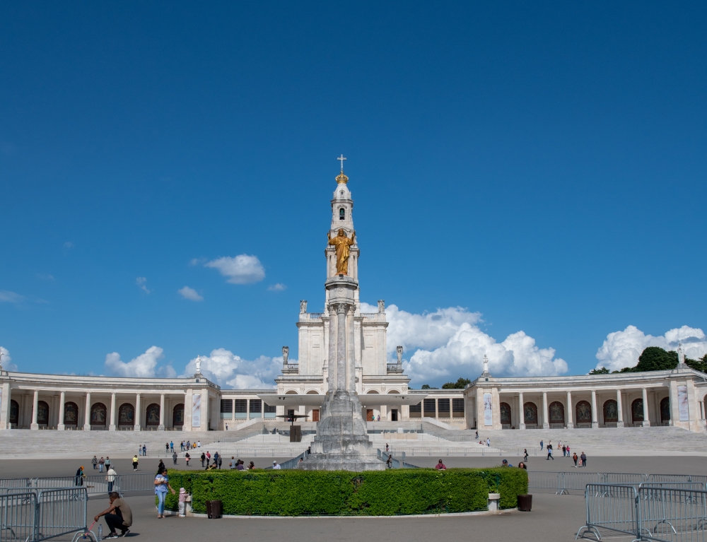 full view exterior sanctuary of our lady of fatima portugal