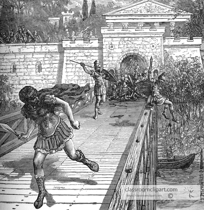 gaius gracchus fleeing soldiers illustration