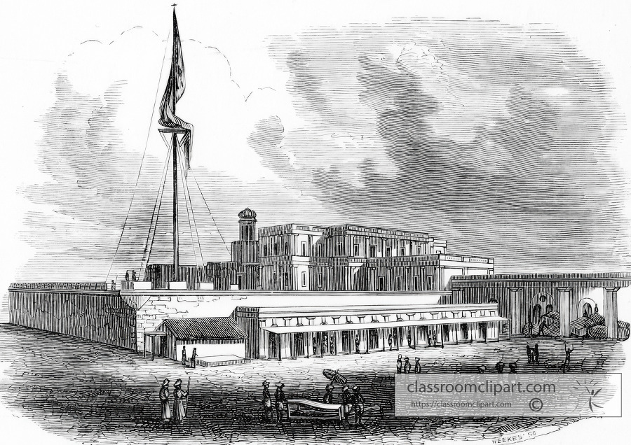 governors residence fort george historical illustration