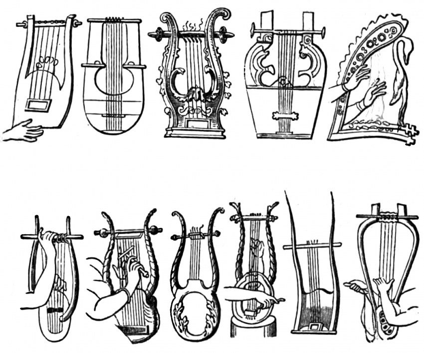 Greek Lyres Musical Instrument Illustration