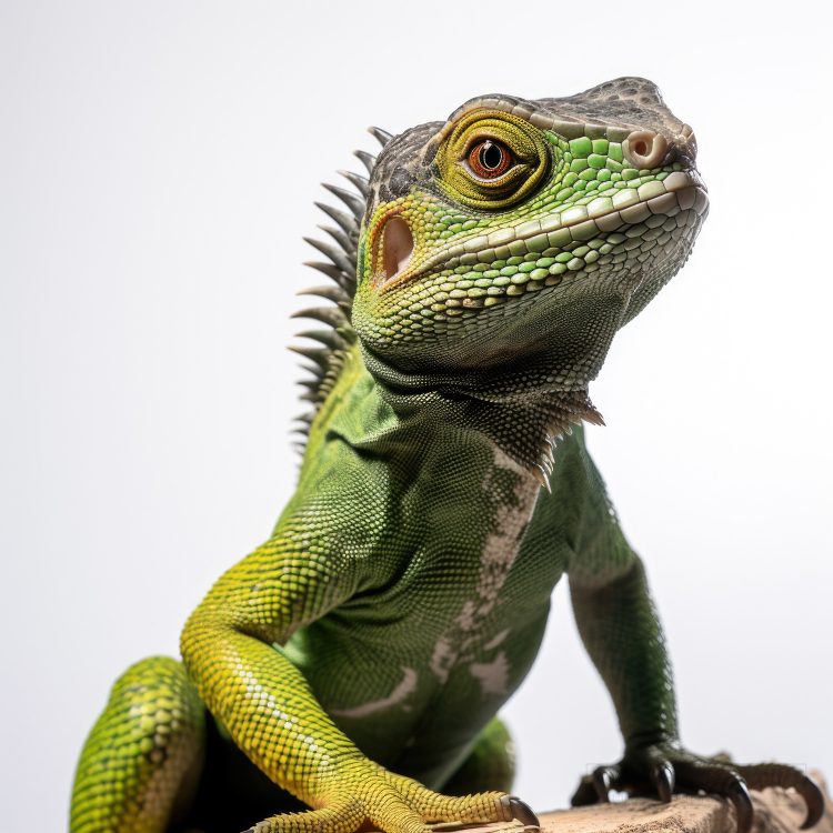 green lizard isolated on white background