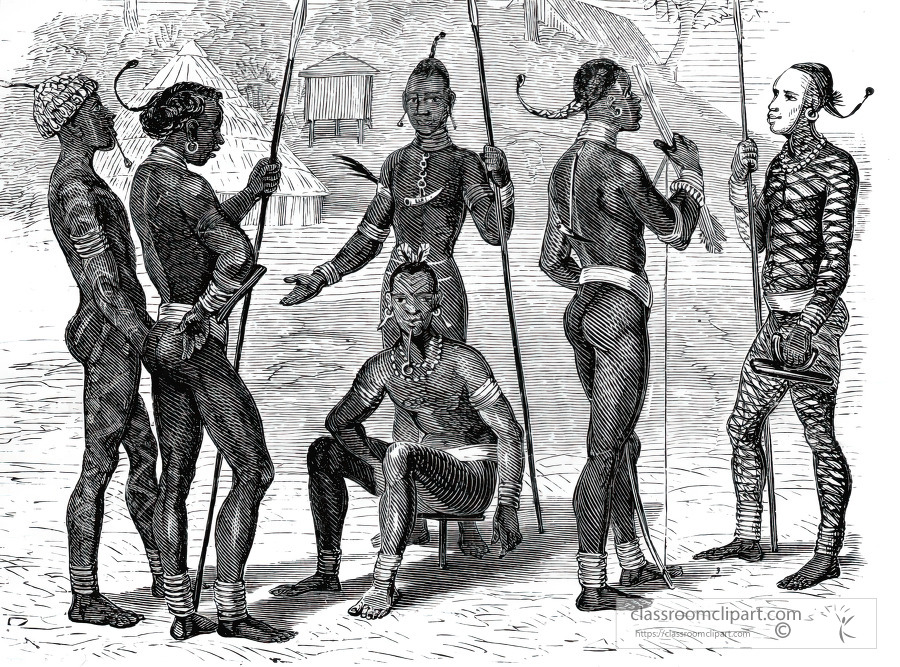 group of gani men historical illustration africa