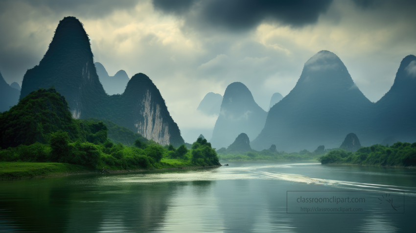 Guilin China limestone karst mountains