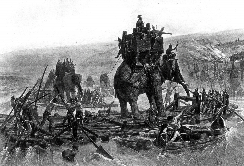 Hannibal crossing the Rhone