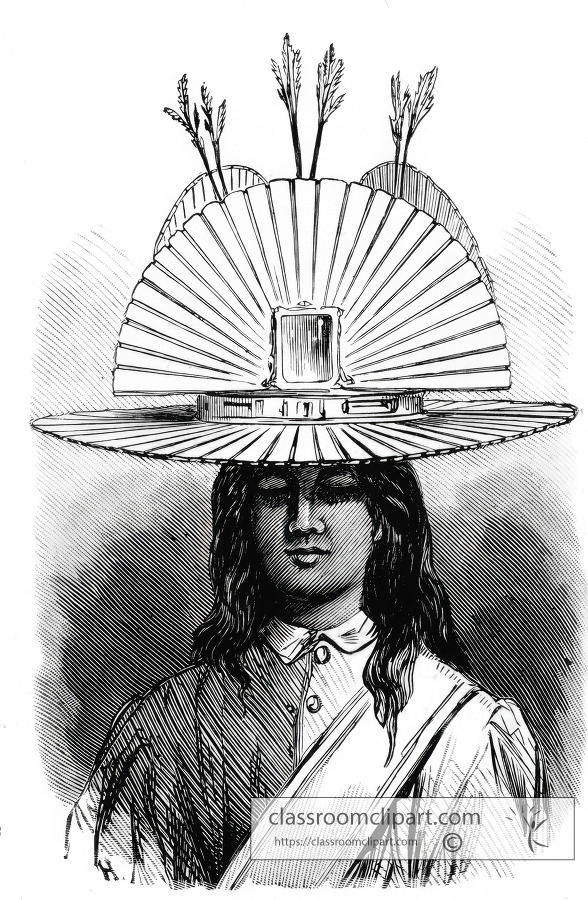 head dress of indian female dancers historical illustration