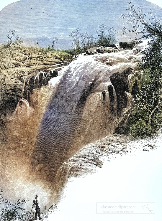 Historical Illustration of Housatonic Falls