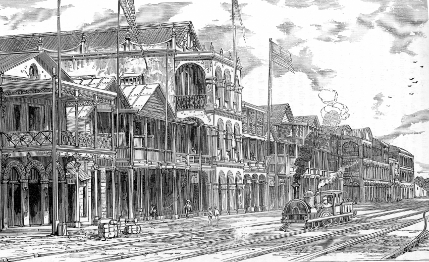 Historical Illustration. The Terminal of the Panama Railway at C