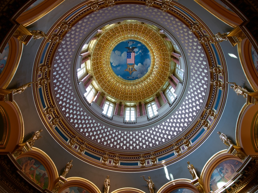 Inner dome of the Iowa State Capitol in Des Moines