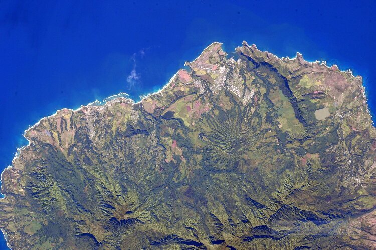 International Space Station view of waterkauai hawaii