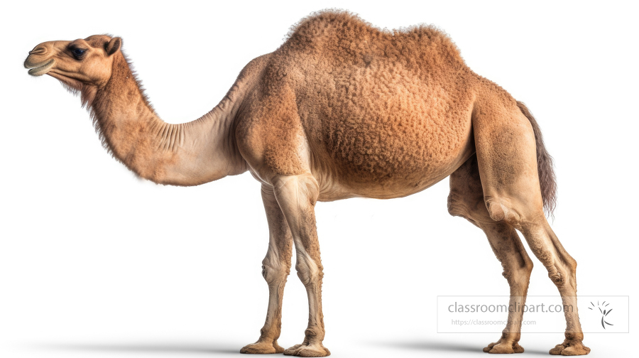 isolated camel side view on white background