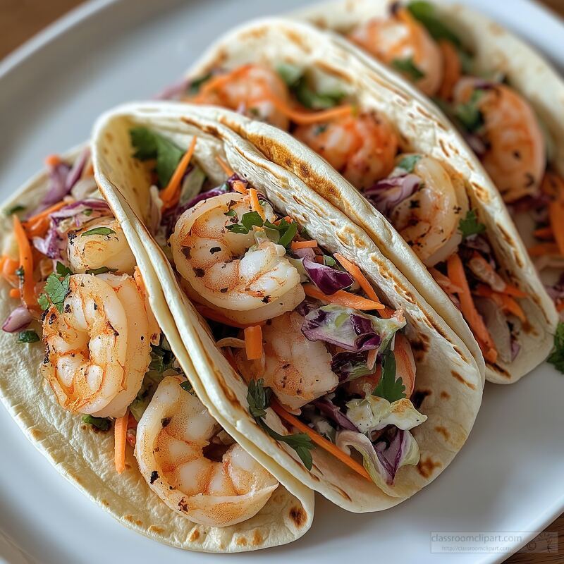 Juicy Homemade Shrimp Tacos With Vibrant Coleslaw