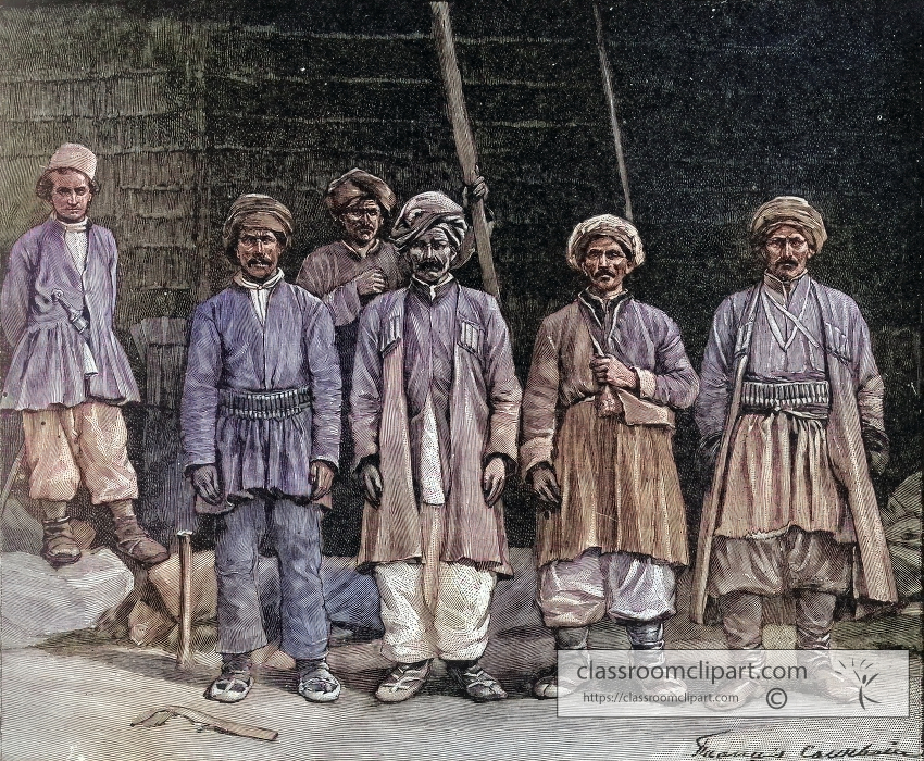 Kurds colorized historical illustration