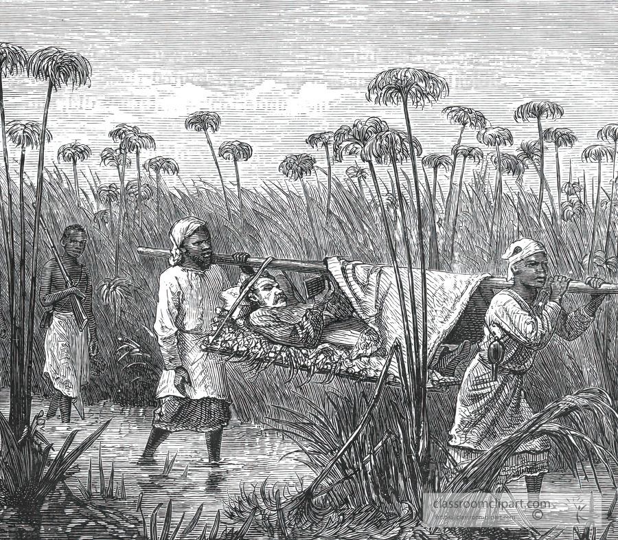 last mile of livingstones journey historical illustration africa