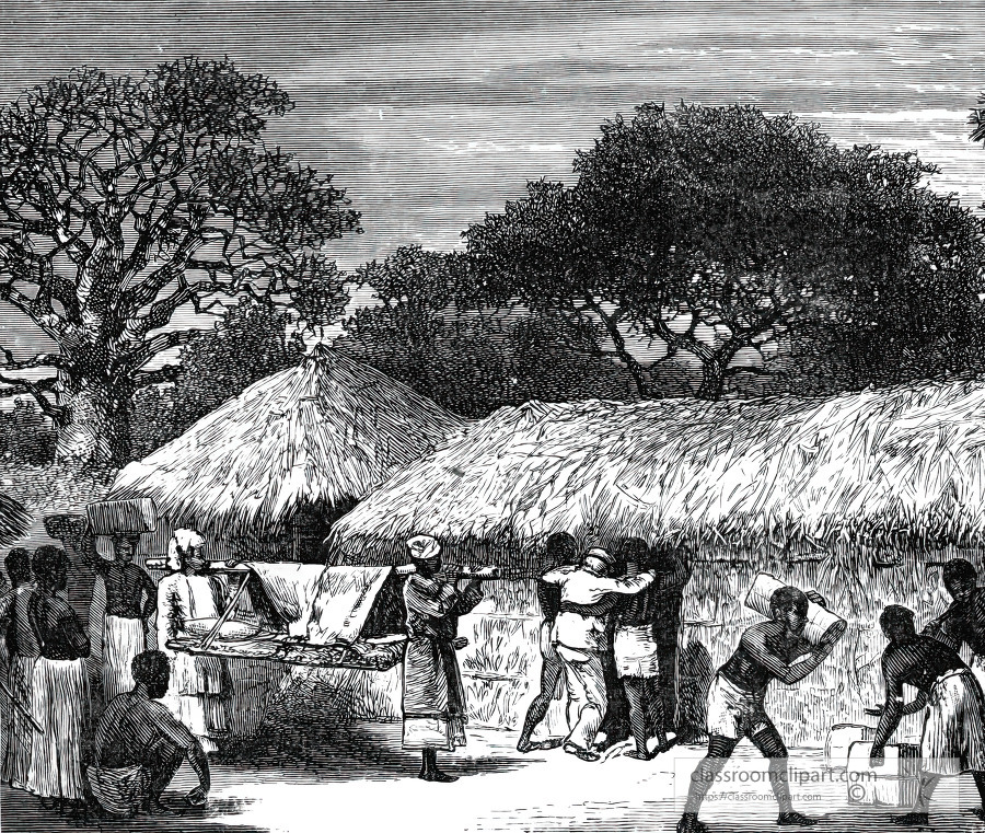 livingstone entering the hut where he died historical illustrati