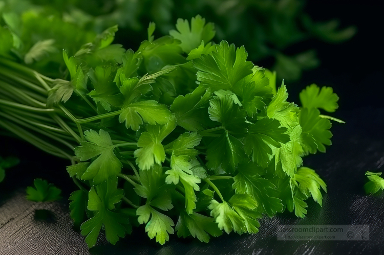 lose up of fresh green cilantro leaves