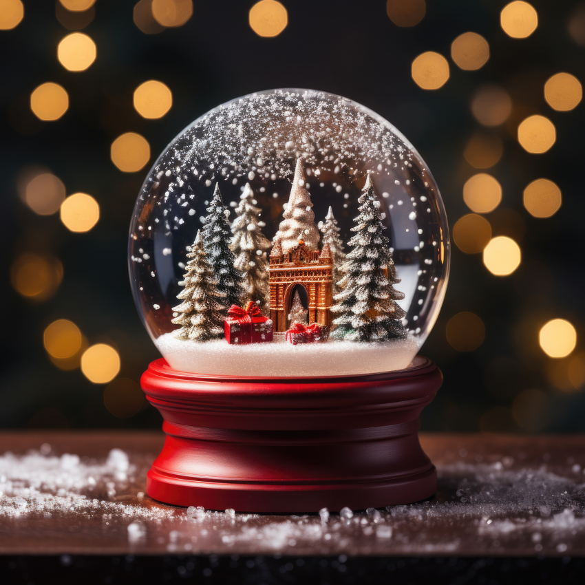 magical snow globe captures a miniature winter wonderland