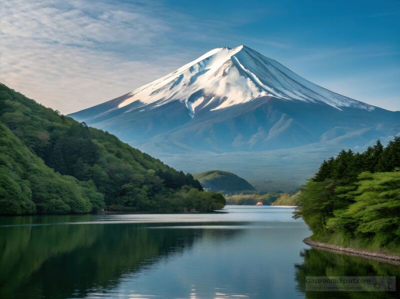 Majestic Mount Fuji Reflected in Tranquil Lake Waters