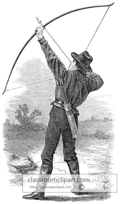 Man shooting an arrow upwards