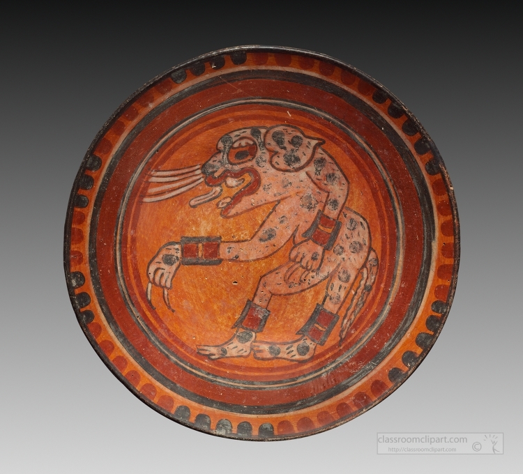 Maya plate Earthenware with colored slips