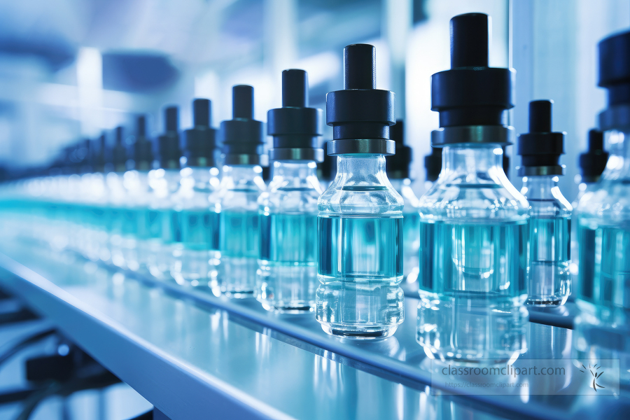 Medical vials on production line at pharmaceutical company 2