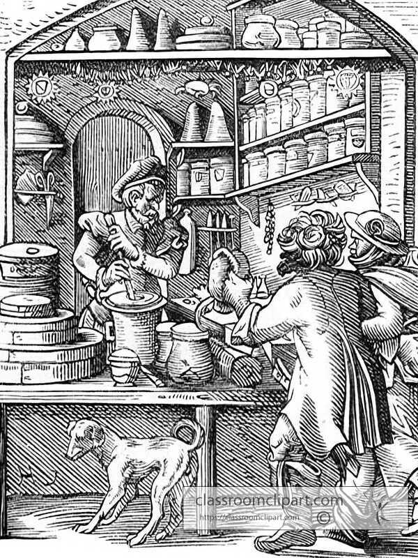 medieval druggist illustration