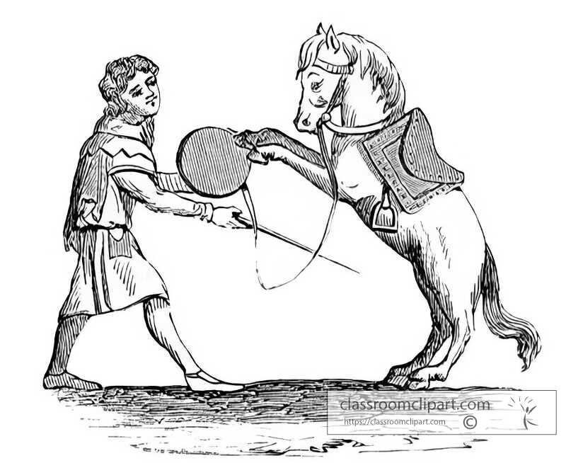 medieval equestrian performances illustration