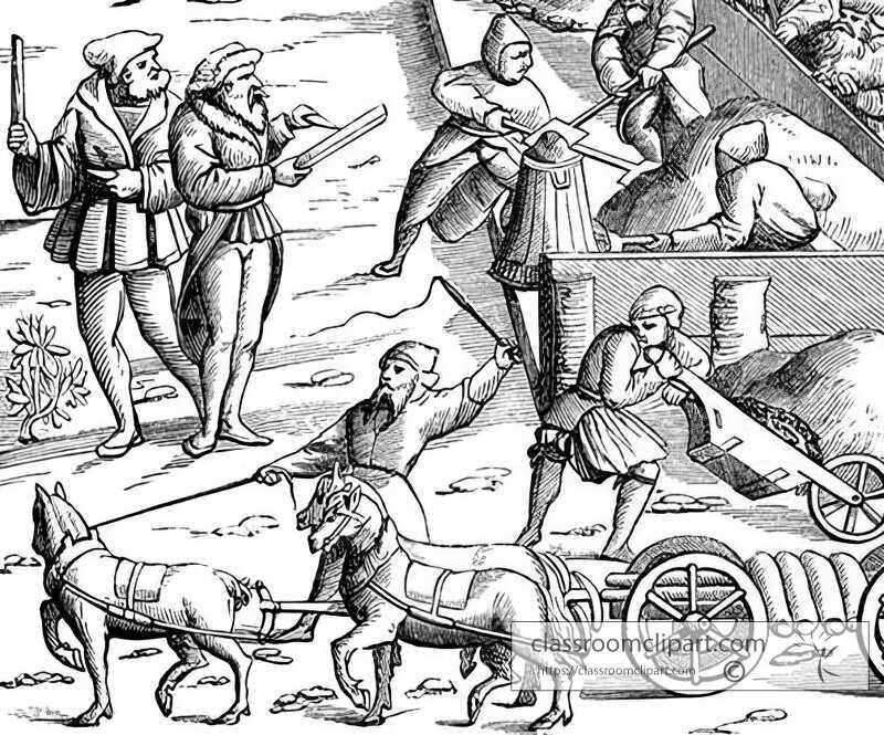 medieval extraction of metal illustration