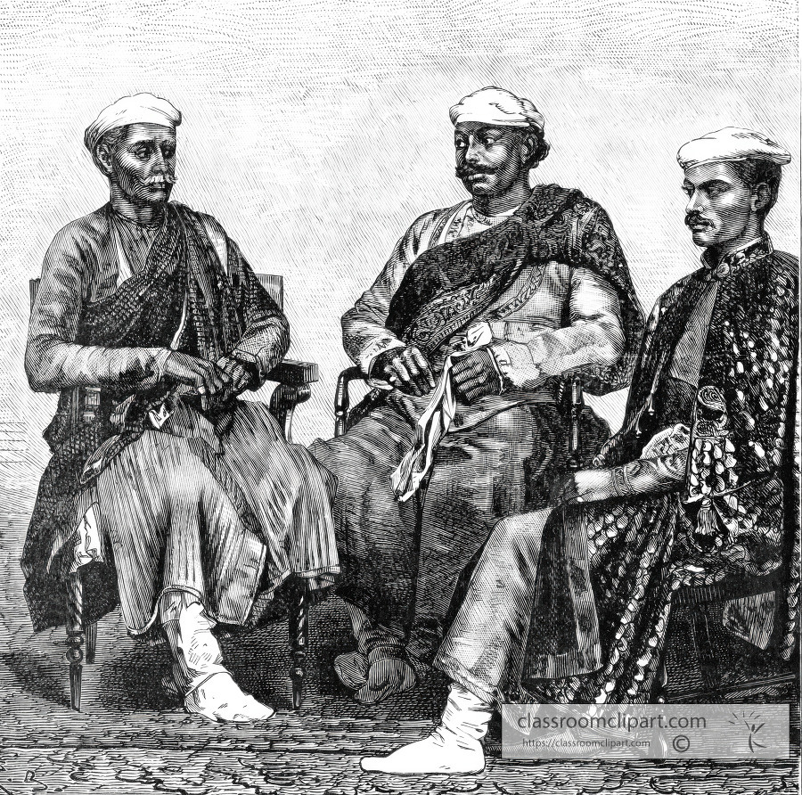 merchants of delhi india historical illustration