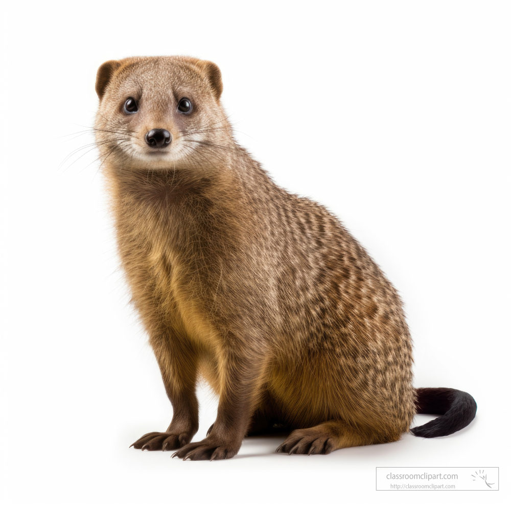 Mongoose isolated on white background