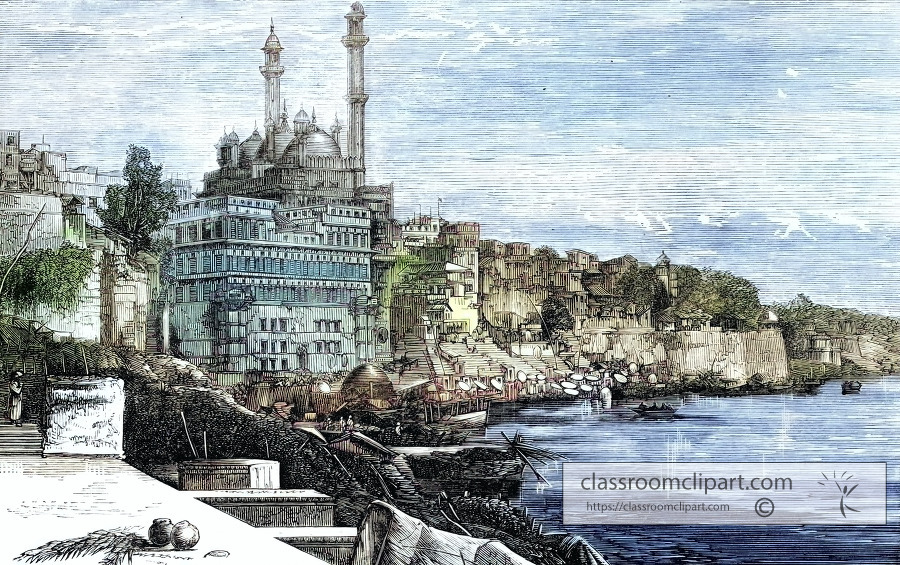 mosque of aurengzebe great historical illustration. historical i