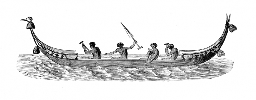 Native Canoe of the Solomon Islands