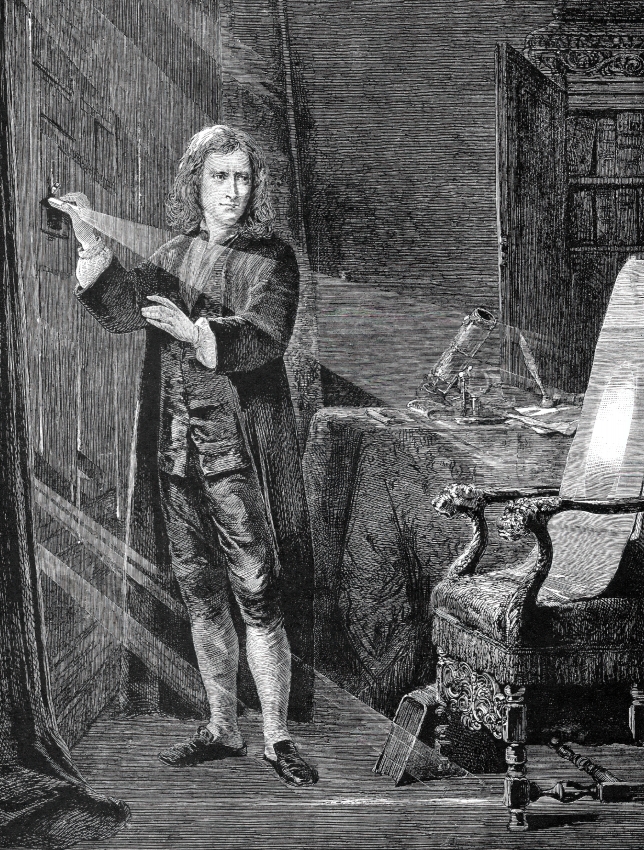 Newton analysing the ray of light