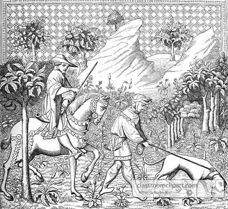 nobleman in hunting costume illustration