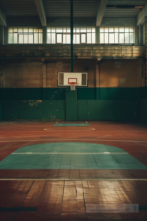 old dark basketball court