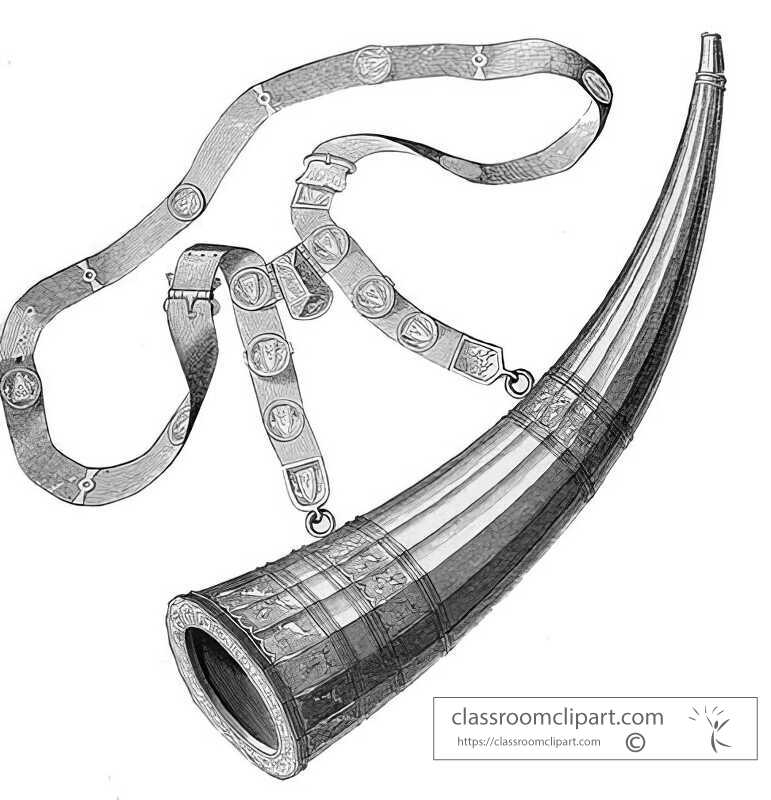 olifant or huntinghorn in ivory illustration