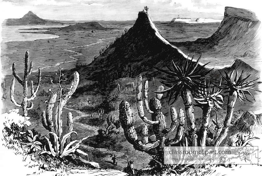 on the edge of the desert historical illustration