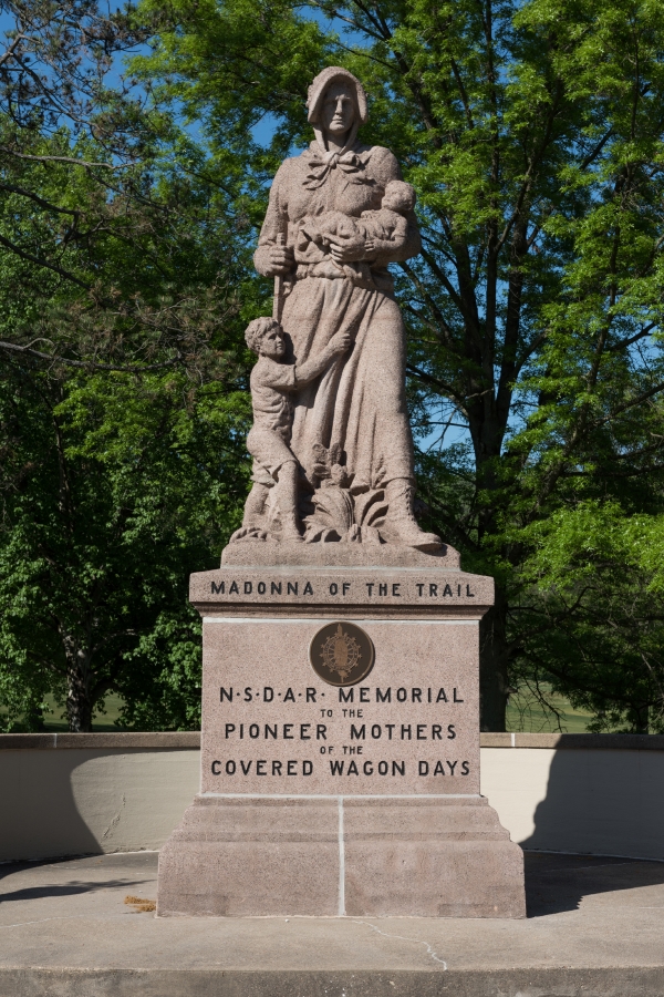 One of twelve famous Madonna of the Trail statues