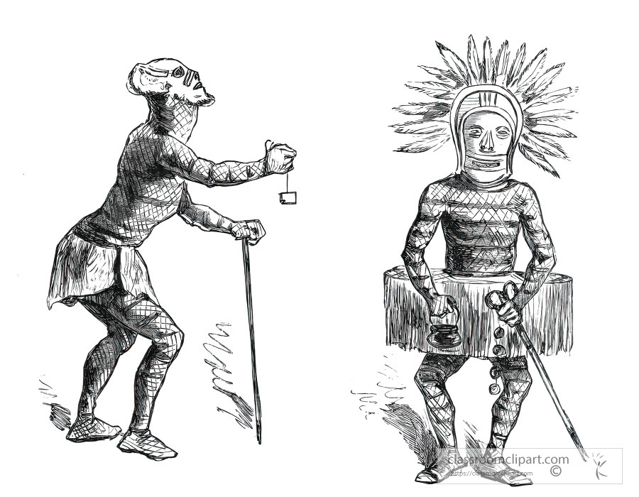 pair of sham demons historical illustration africa