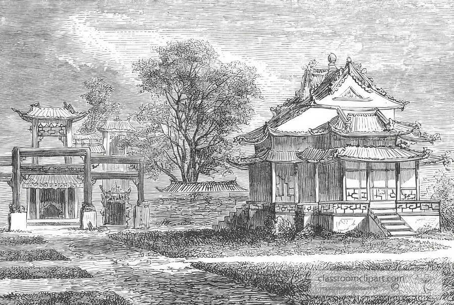 part of imperial palace china historical illustration