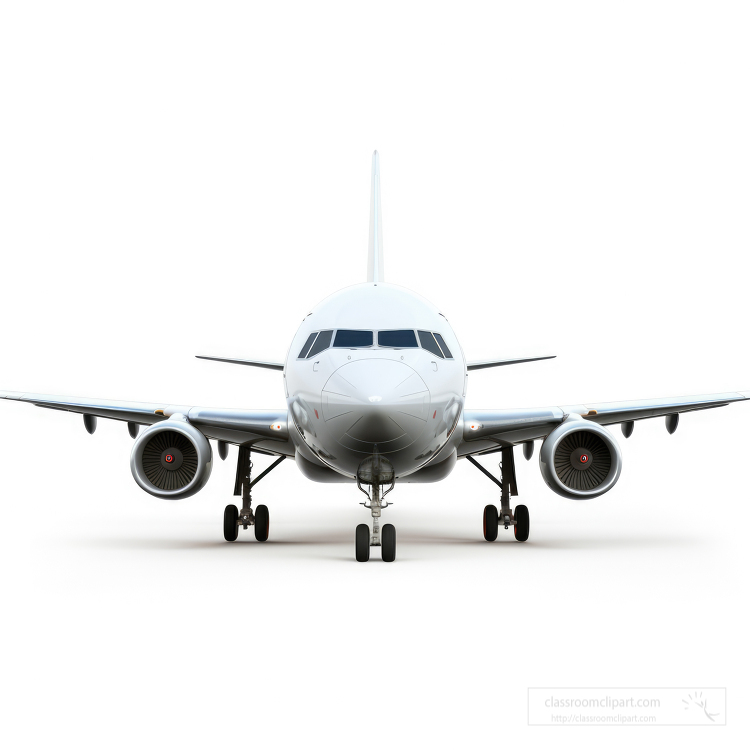 passenger airplane isolated on white background