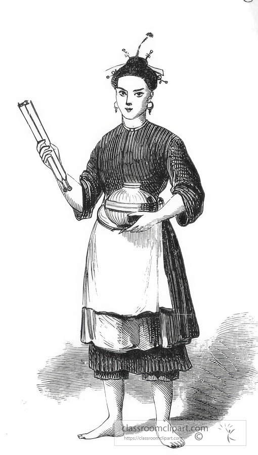 peasant woman of china historical illustration