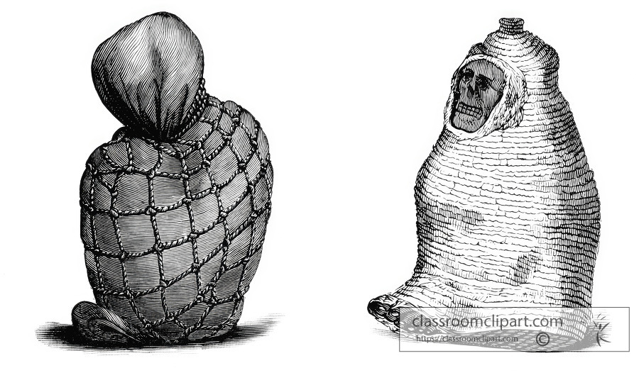 peruvian mummies historical illustration