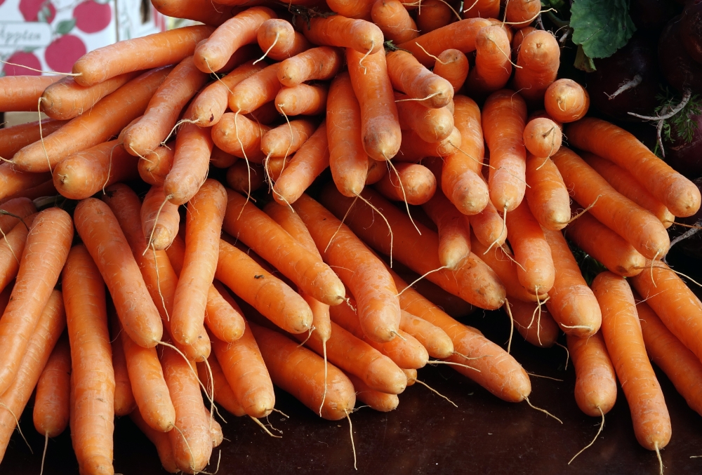 picture carrot bunches at market image2560a